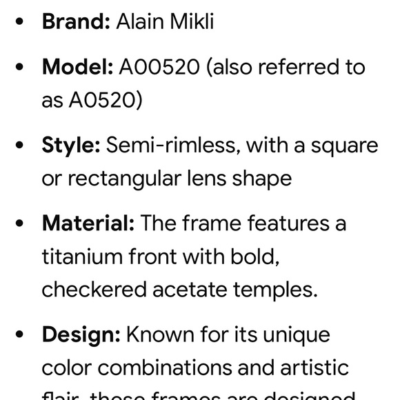 Alain Mikli Model: A00520 checkered glasses FRAMES - Picture 15 of 15